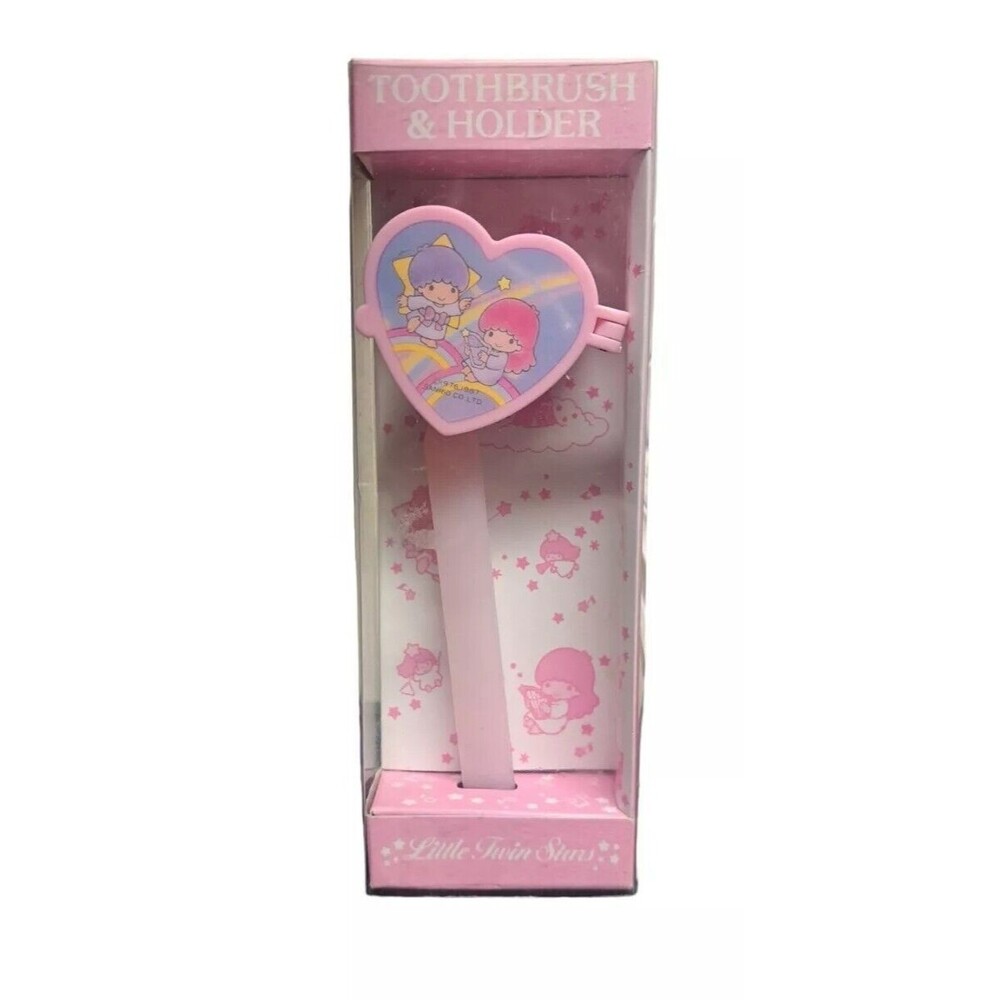 Sanrio Vintage  LITTLE TWIN STARS Toothbrush & Holder 1987 Japan‎ RARE NOS